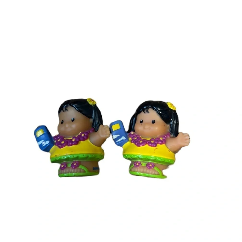 Fisher Price Little People Hawaiian Vacation Girl Wearing Lei Tourist W/ Phone